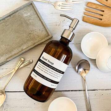 KUSVADO Waterproof Stickers for Dispenser Bottle - 2.8" x 3.6", Labels for Glass & Plastic Bottles, Kitchen & Bathroom Waterproof, 6 Pieces