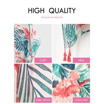 Spicy Sandia Women Hawaiian Kimono Cardigan Beach Cover Up Swimsuit Coverup Swim Bathing Suit Swimwear Vacation Resort Outfit