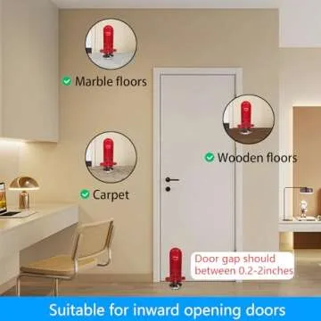 Door Stoppers Security - Portable Door Lock for Travel Anti Theft Door Blocker, Hotel Room Apartment Safety - No Drill Garage Door Brace Devices for Women, Children - Sleep with Peace of Mind