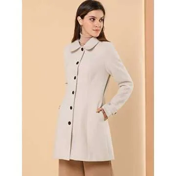 Stylish Allegra K Peter Pan Collar Winter Coat
