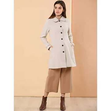 Stylish Allegra K Peter Pan Collar Winter Coat