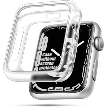 Smiling 2 Pack Case for Apple Watch 42mm with All-Around Protective Case High Defination Clear Ultra-Thin Cover