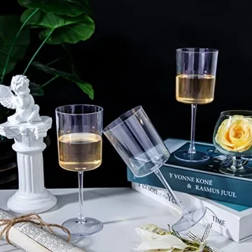 Ciaell 12 Pack Elegant Plastic Wine Glasses Ideal for Parties