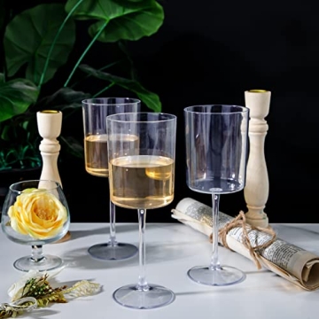 Ciaell 12 Pack Elegant Plastic Wine Glasses Ideal for Parties