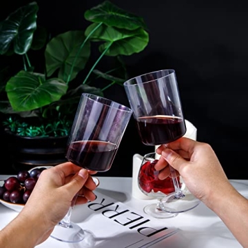 Ciaell 12 Pack Elegant Plastic Wine Glasses Ideal for Parties