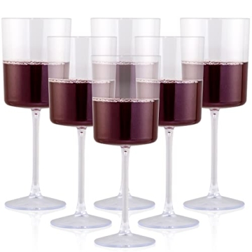 Ciaell 12 Pack Elegant Plastic Wine Glasses Ideal for Parties