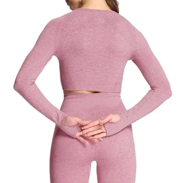 Aoxjox Women's Long Sleeve Vital Workout Crop Tops