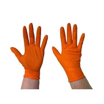 Golden Protective Services Outlet The Orange Diesel, Orange Nitrile Disposable Gloves, Powder Free, ...