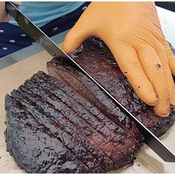 Golden Protective Services Outlet The Orange Diesel, Orange Nitrile Disposable Gloves, Powder Free, 6 Mil, Diamond Textured, Beaded Cuff, Sizes M-XXL, Sold by Box (Large)