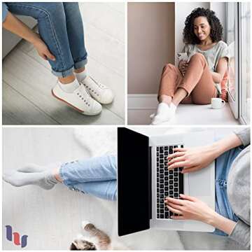 Hugh Ugoli Women's Rayon derived from Bamboo Ankle Loose Fit Diabetic Socks, Soft, Seamless Toe, Wide Stretchy, Non-Binding Top, 3 Pairs, Black, Shoe Size: 10-12