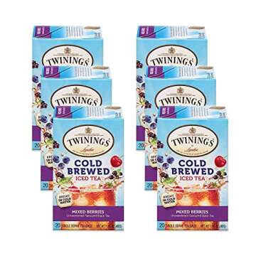 Twinings Mixed Berries Cold Brewed Iced Tea Bags, 20 Count (Pack of 6), Unsweetened Flavoured Black ...
