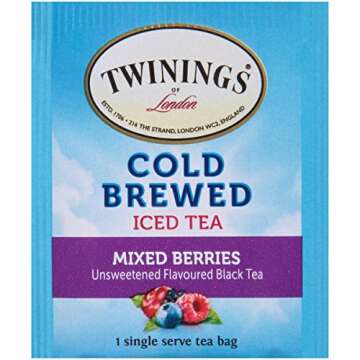 Twinings Mixed Berries Cold Brewed Iced Tea Bags, 20 Count (Pack of 6), Unsweetened Flavoured Black Tea, Caffeinated