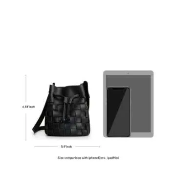 Stylish TIJN Woven Bucket Bag for Women - Vegan Leather