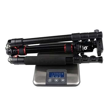 BONFOTO B690A Lightweight Aluminum Alloy Camera Travel Portable Tripod with 360 Degree Ball Head,1/4" Quick Release Plate,Bubble Level and Carry Bag for Canon Nikon Sony DSLR