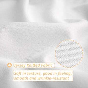 Mrs Awesome Stretch Jersey Box Spring Cover Wrap Around, Bed Skirt Alternative, Ultra Soft & Wrinkle Resistant, King/Cal King, White