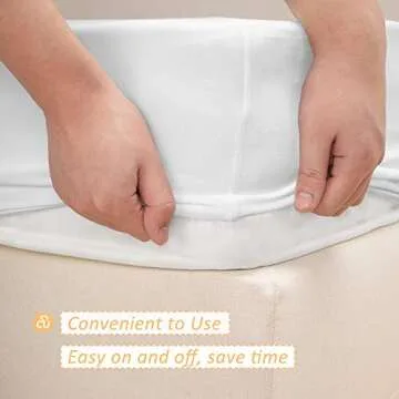 Mrs Awesome Stretch Jersey Box Spring Cover Wrap Around, Bed Skirt Alternative, Ultra Soft & Wrinkle Resistant, King/Cal King, White