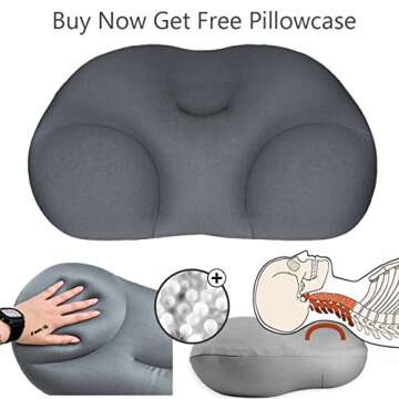 Necklow Sleep Pillow, Egg Pillow Breathable Cervical Memory Foam Pillow, All-Round Deep Sleep Contour Pillow 3D Ergonomic Neck Support Pillow Nursing Pillows, Foam Well Sleep Pillow (Grey)