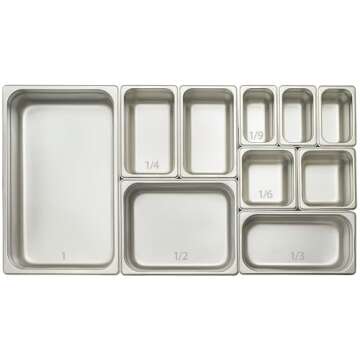 Winco 1/2 Size Anti-Jam Steam Table/Hotel Pan, 25 Gauge, 4" Deep