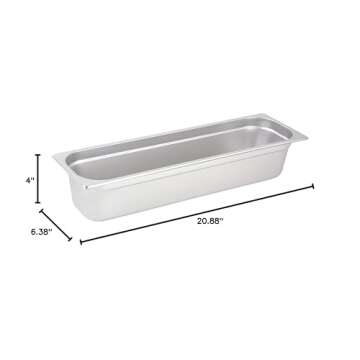 Winco 1/2 Size Anti-Jam Steam Table/Hotel Pan, 25 Gauge, 4" Deep