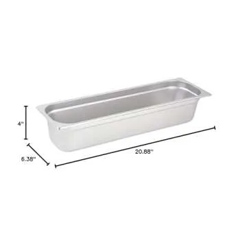 Winco 1/2 Size Anti-Jam Steam Table/Hotel Pan, 25 Gauge, 4" Deep
