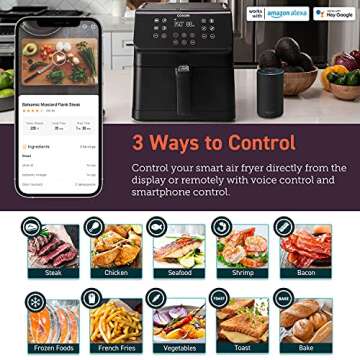 COSORI Air Fryer Pro Smart 5.8QT that Roast, Bake, 3-Way Control, 12-IN-1 Customizable Functions, Online Recipes, Detachable Basket, Works with Alexa & Google Assistant