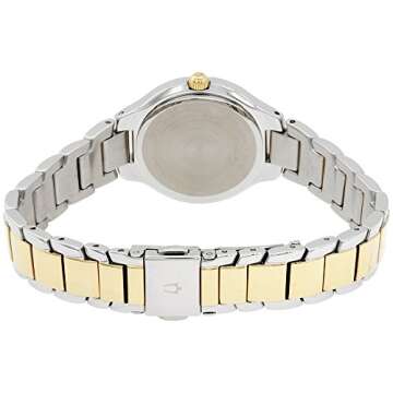 Bulova Ladies' Classic Dress 3-Hand Quartz Stainless Steel Watch, Two Tone Gold, 28mm Style: 98L217
