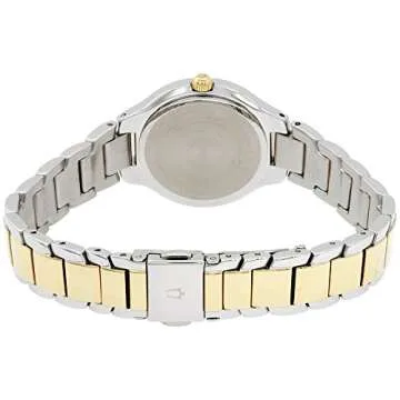 Bulova Ladies' Classic Dress 3-Hand Quartz Stainless Steel Watch, Two Tone Gold, 28mm Style: 98L217