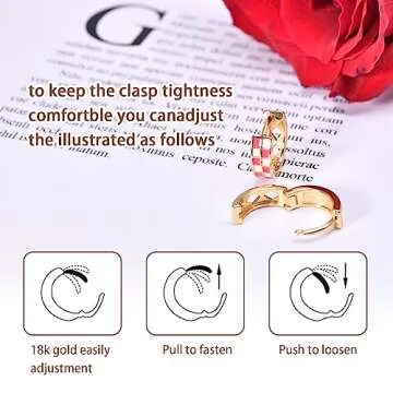 18K Gold Filled Hypoallergenic Checkered Hoop Earrings
