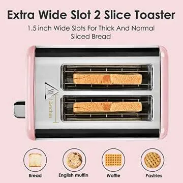 Stylish Pink Toaster with Touchscreen & Countdown Timer