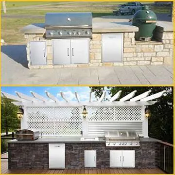 BBQ Access Door Stainless Steel,18" W by 24" H Vertical Single Door Reversible Open Left or Right,Flush Mount for Outdoor Kitchen