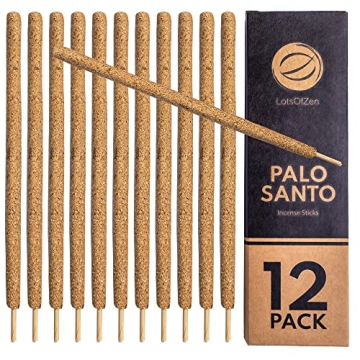 Palo Santo Incense Sticks (12 Pack) — Natural Incense Kit for Bad Energy Cleansing — Long Burnin...