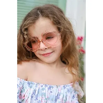 ADE WU Kids Round Flower Sunglasses - UV 400 Pink