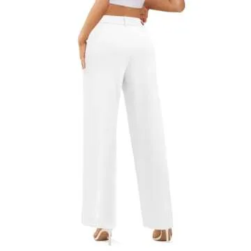 onlypuff White Linen Pants for Women - Stylish Wide Leg Trousers