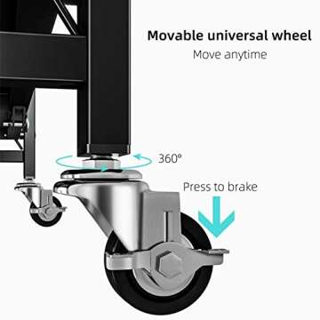 Storage Shelves, Closet Organizers and Storage 5-Shelf Foldable Metal Shelving Units 28" W x 14" D x 65" H for Garage Kitchen Bakers, Collapsible Organizer Rack, Heavy Duty on Wheels (5 SHELF)