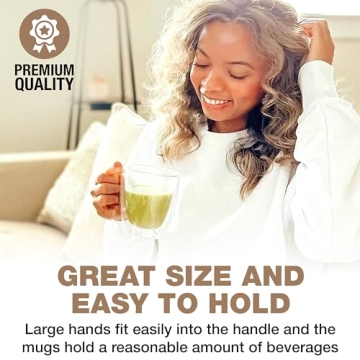 Eparé 13 oz Double Wall Coffee Mugs Set of 2 - Elegant & Lightweight