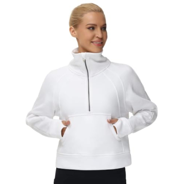 Stylish Fleece Half Zip Pullover Sweatshirt for Women
