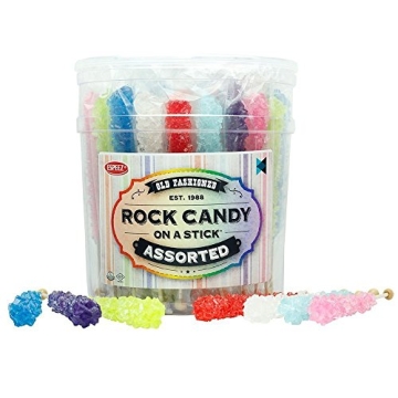 Extra Large Rock Candy Sticks - Vibrant 48 Count Assortment for Any Celebration