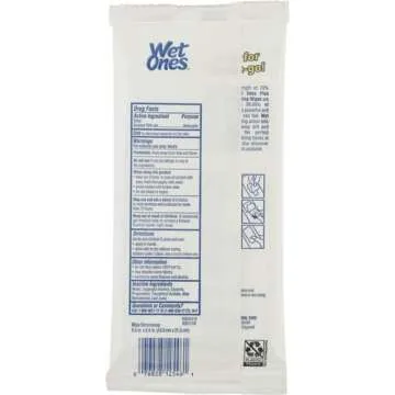 Wet Ones 70% Alcohol Hand Sanitizing Wipes, Kills 99.99% of Germs, 20 Count (Pack of 10)