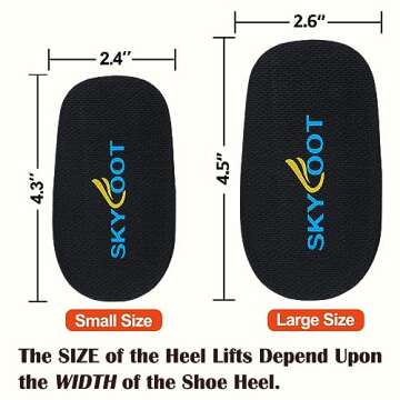 Skyfoot Orthopedic Heel Lift Inserts, Shock Absorption and Cushioning Height Increase Insoles for Achilles Tendonitis Relief, Heel Spurs, Heel Pain and Plantar Fasciitis (Large - 4/5" Thick)