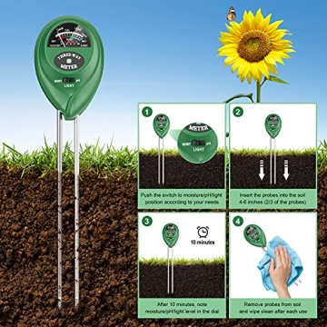 Atree 3-in-1 Soil Tester for Garden & Lawn Care