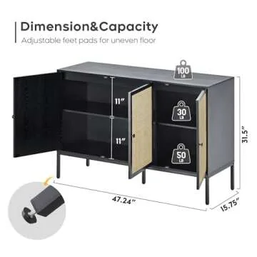 Brafab Rattan Cabinet for Stylish Multifunctional Storage