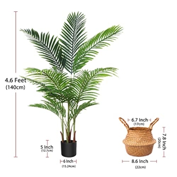 Ferrgoal 4.6Ft Artificial Areca Palm Tree for Home