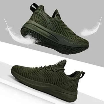 Feethit Women Tennis Running Shoes Walking Shoes Lightweight Casual Sneakers for Travel Gym Work Woman Waitress Nurse Olive Green 8