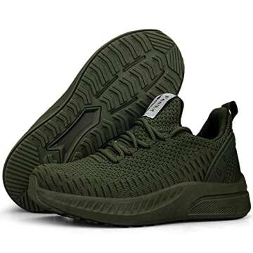 Feethit Women Tennis Running Shoes Walking Shoes Lightweight Casual Sneakers for Travel Gym Work Woman Waitress Nurse Olive Green 8