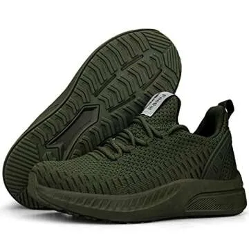 Feethit Women Tennis Running Shoes Walking Shoes Lightweight Casual Sneakers for Travel Gym Work Woman Waitress Nurse Olive Green 8