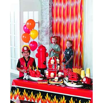 Fun Express Fire Hydrant Cupcake/Dessert Holder (3 Tiers) | Fire Truck | Fireman | Fire Fighter | Themed Birthday Party Supplies & Decor | Fire Department Event