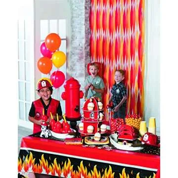 Fun Express Fire Hydrant Cupcake/Dessert Holder (3 Tiers) | Fire Truck | Fireman | Fire Fighter | Themed Birthday Party Supplies & Decor | Fire Department Event