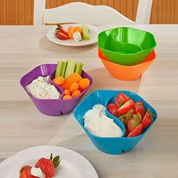 Jarratt Industries Double Dipper Snack Bowls Set of 6