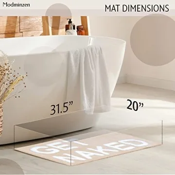 Modminzen Get Naked Bath Mat - Funny Non Slip & Soft Rug