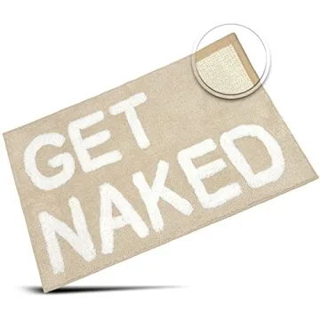 Modminzen Get Naked Bath Mat - Funny Non Slip & Soft Rug